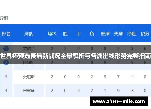 世界杯预选赛最新战况全景解析与各洲出线形势完整指南